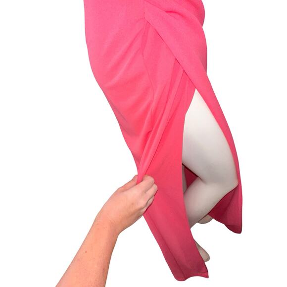 Show Me Your Mumu Adele Halter Maxi Dress Flamingo Pink NWT Size Small - Picture 5 of 8